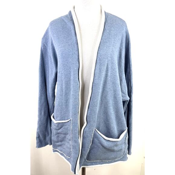 Frank  & Eileen Blue Beach Fleece Open Cardigan Size XS - Picture 1 of 8